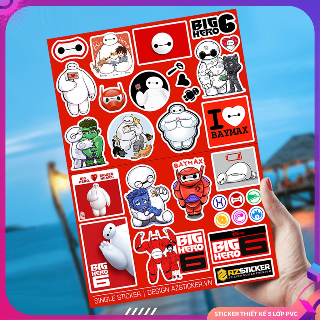 [Singer Sticker] Hình Big Hero | Sticker Dán Xe, Tem Dán Xe Máy, Xe Điện Chống Thấm Nước, Chống Bay Màu