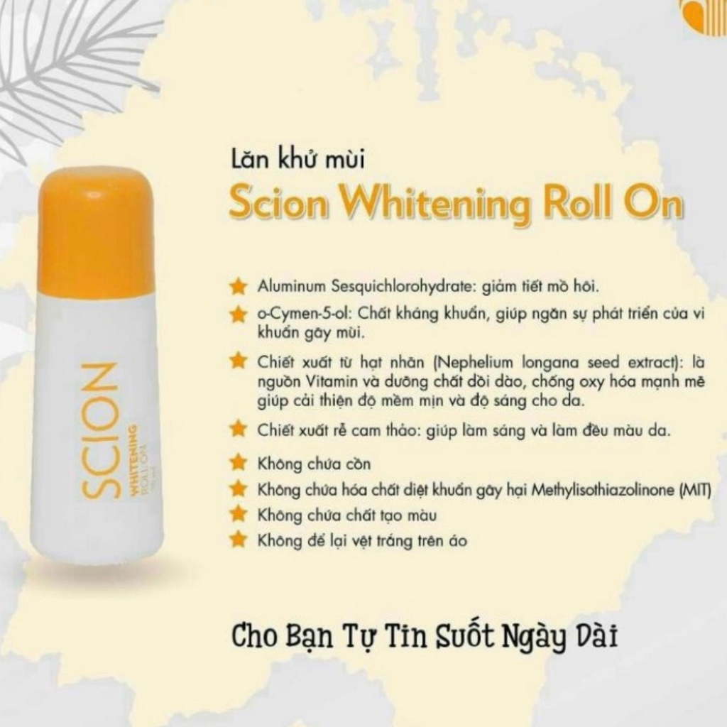 Lăn khử mùi Scion Nuskin great86shop khử mùi hôi nách hôi chân giảm thâm mẫu mới Whitening roll on 75ml