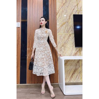 Đầm ren 2 lớp màu trắng