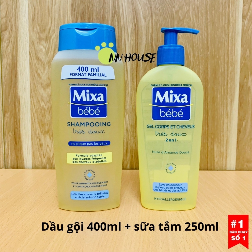 Dầu gội cho bé Mixa bebe dưỡng tóc bóng mượt, dầu gội đầu trẻ em, baby Shampoo mượt tóc,kid kids hair bio an toàn cho bé