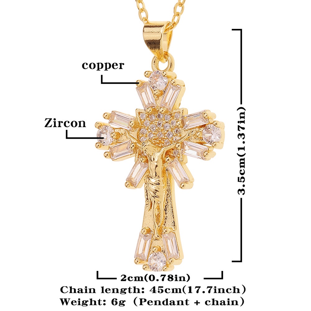 Vòng cổ Mặt Thánh Giá Đính Đá Zircon