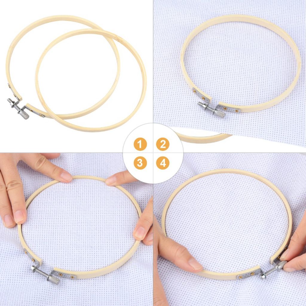 Khung thêu tranh chữ thập bằng tre DIY 10-40cm tùy chỉnh nhiều kích cỡ