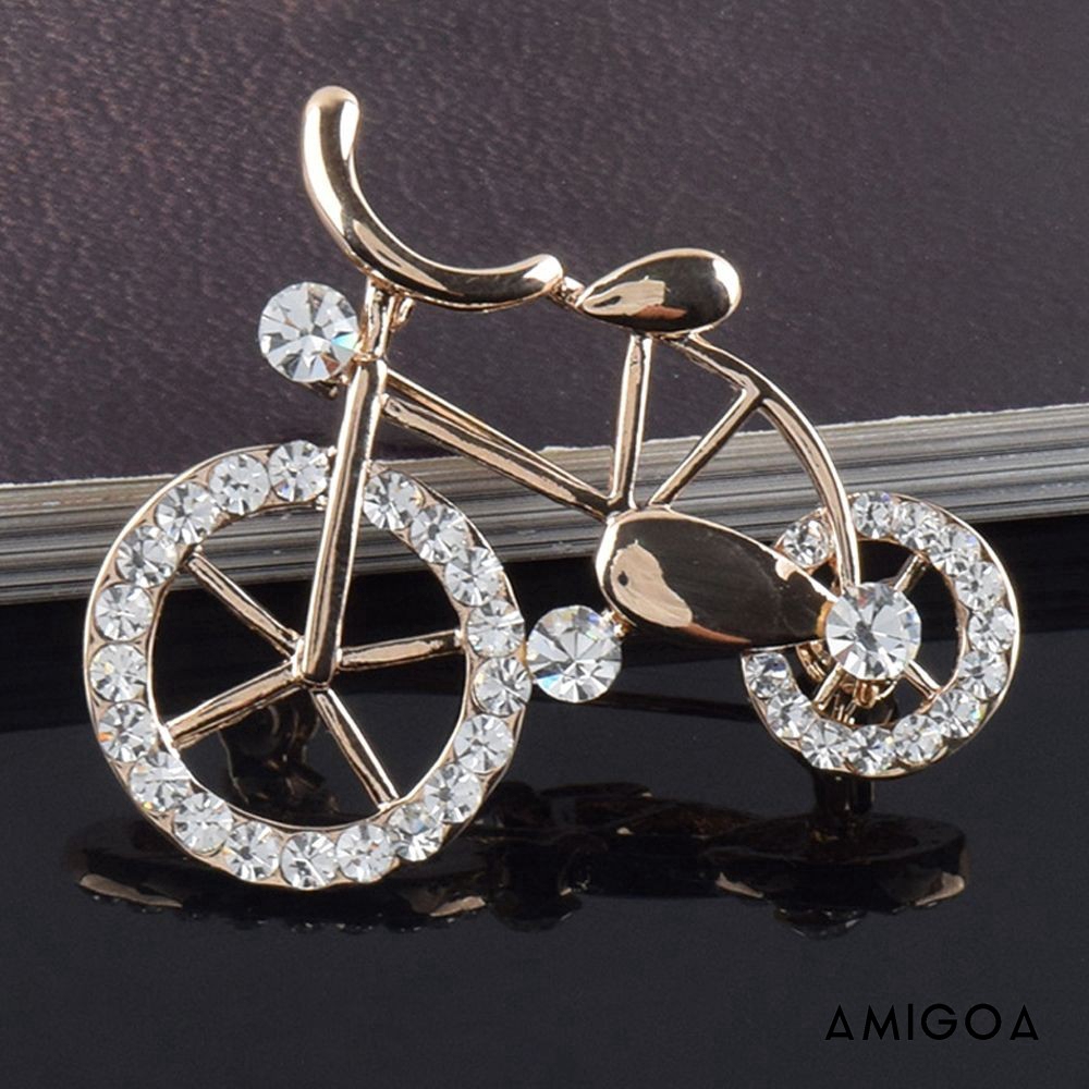 ✨✨Ghim Cài Áo Hình Chiếc Xe Đạp Đính Đá Nhân Tạo Thời Trang