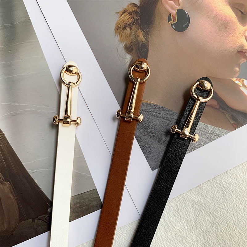 Thắt Lưng Da PU Màu Trắng / Đen / Nâu Tùy Chỉnh Thời Trang Cho Nữ