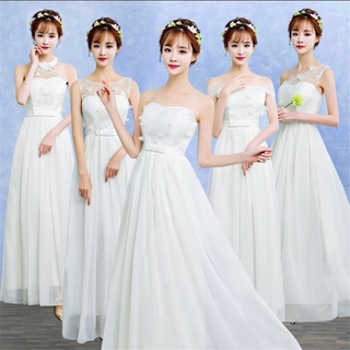 Image of Dress Female Banquet Adult Ceremony Bridesmaid Long Student Korean Version Fairy Slimmer Look Girlfriends Sist
