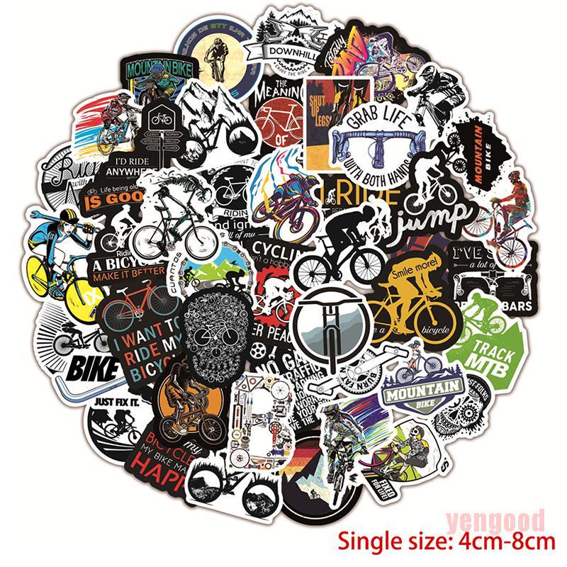 Bộ 50 Miếng Dán Trang Trí Xe Đạp / Laptop Diy