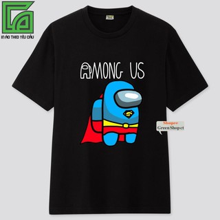 SALE- Áo Thun Among Us Superman Đen Trắng S121 - áo game