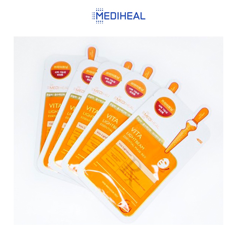 Mặt nạ vitamin Lightbeam giúp làm trắng sáng da MEDIHEAL Vita Lightbeam  Essential Mask REX 24ml | Shopee Việt Nam