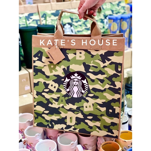Túi xách Starbucks Taiwan, chất liệu da bò giấy -