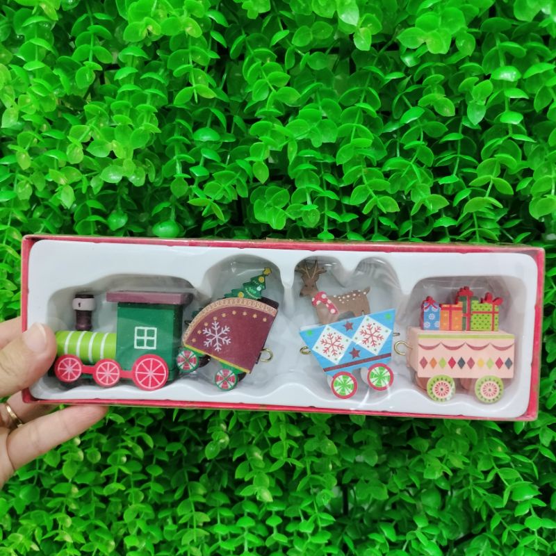 Xe Đồ Chơi Đoàn Tàu Xe Lửa Trang Trí Món Quà Xinh Phiên Bản Giáng Sinh, Marry Christmas, Noel Nhiều Màu Sắc