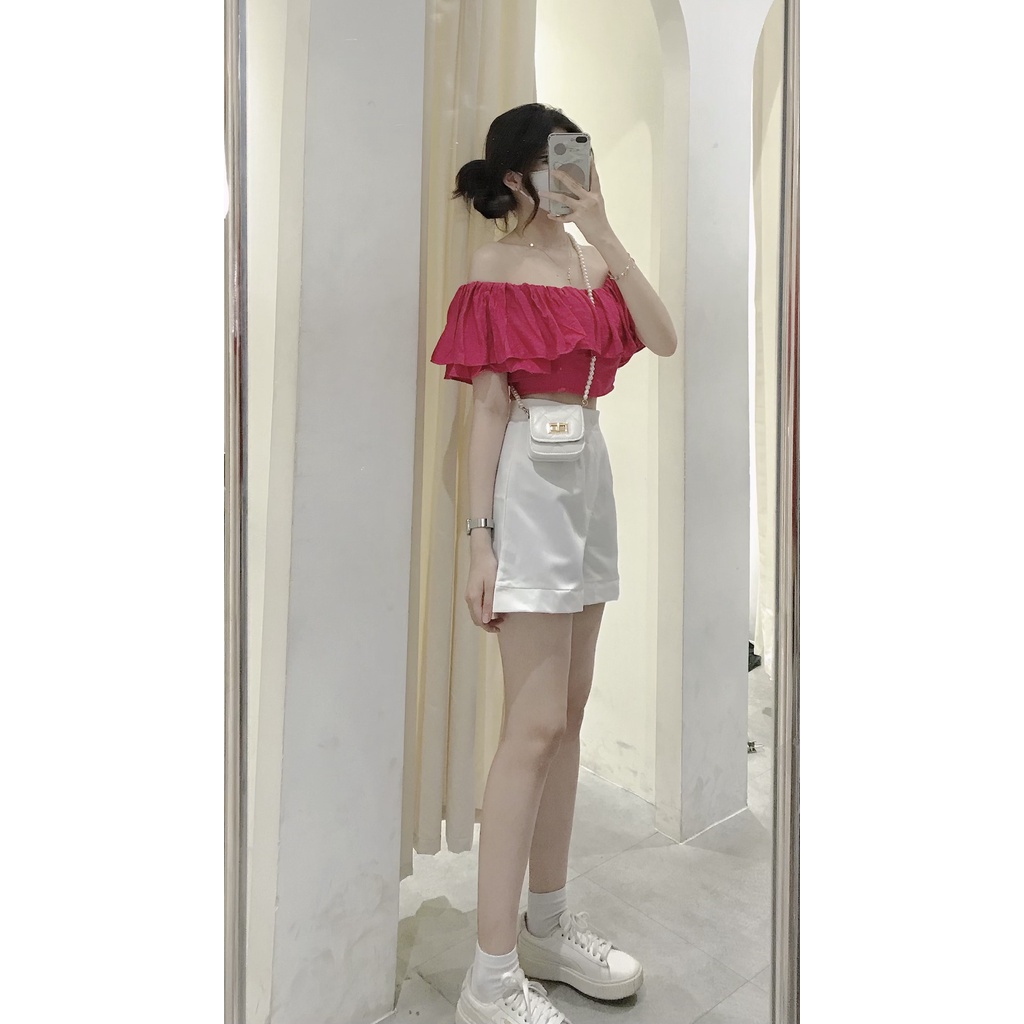 Set Short + Áo Bẹt Vai Hồng