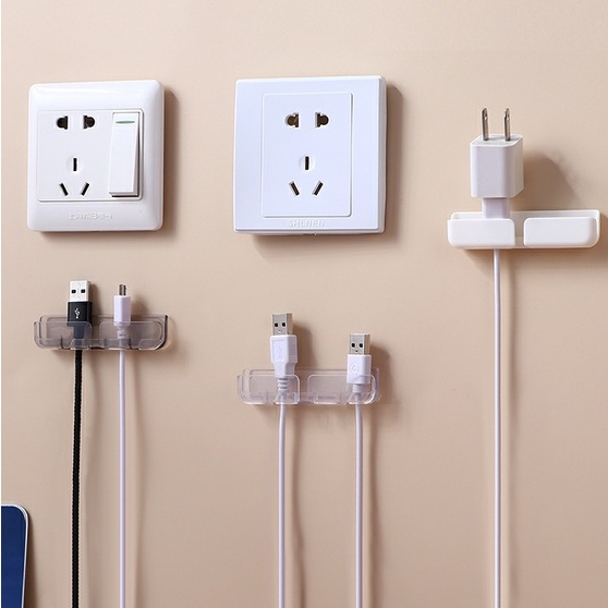 Set 3 dụng cụ cố định dây cáp sạc điện thoại gắn tường thiết kế tiện dụng