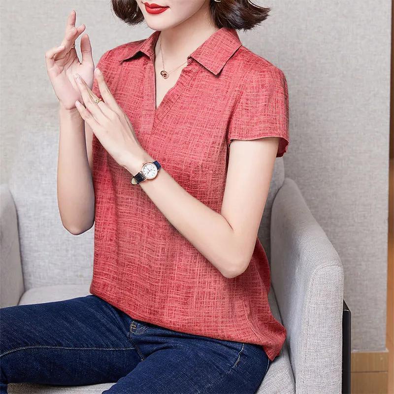 Áo Sơ Mi Vải Lanh Cotton Mỏng Dáng Rộng Che Khuyết Điểm Thời Trang Cho Nữ