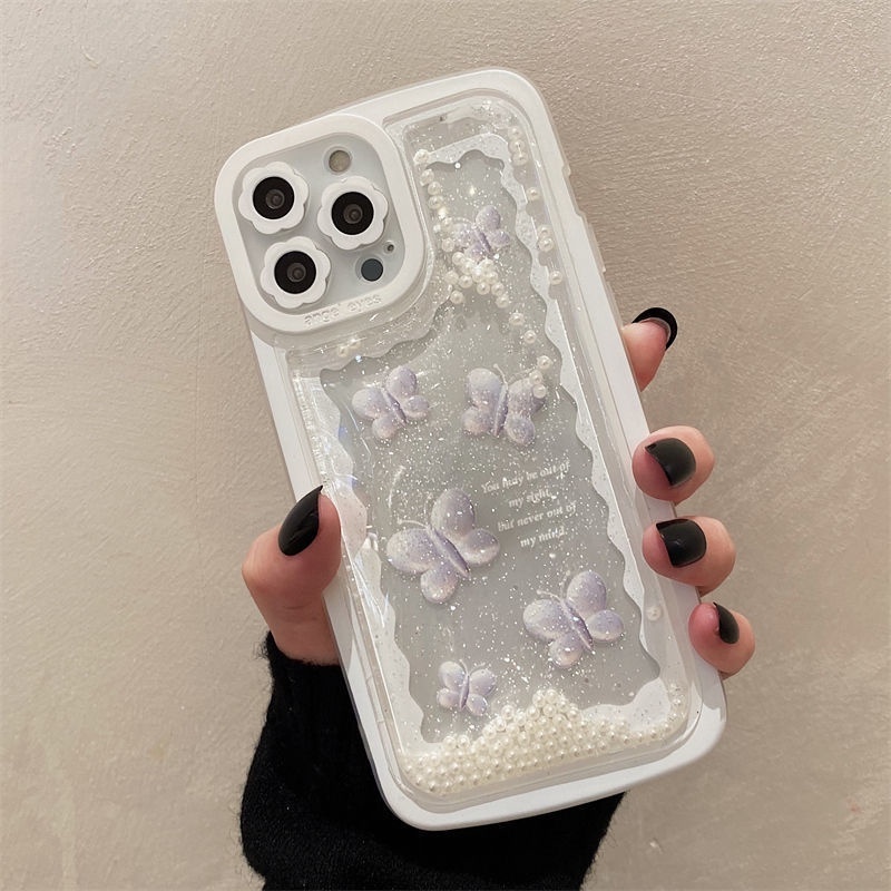 Ốp Điện Thoại Silicon Họa Tiết Bươm Bướm Cho iPhone 12 13 11 Pro Max X Xs Max Xr