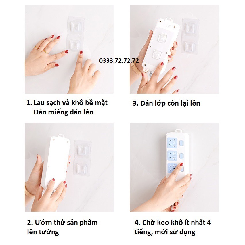 Bộ móc dán tường ghép đôi chữ U + hình tháp MDT, bộ móc dán tường treo ổ điện, treo tranh ảnh không khoan đa năng