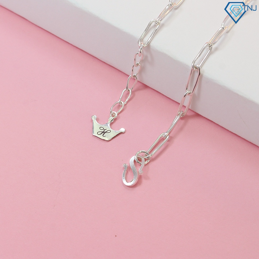 Vòng cổ nữ bạc thật mắt xích cá tính khắc tên DNK0014 Trang Sức TNJ