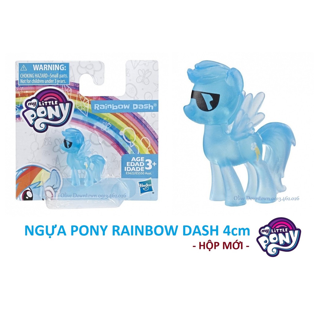 Ngựa Pony 4cm ♥️ RAINBOW DASH màu xanh - MY LITTLE PONY MINI FIGURE