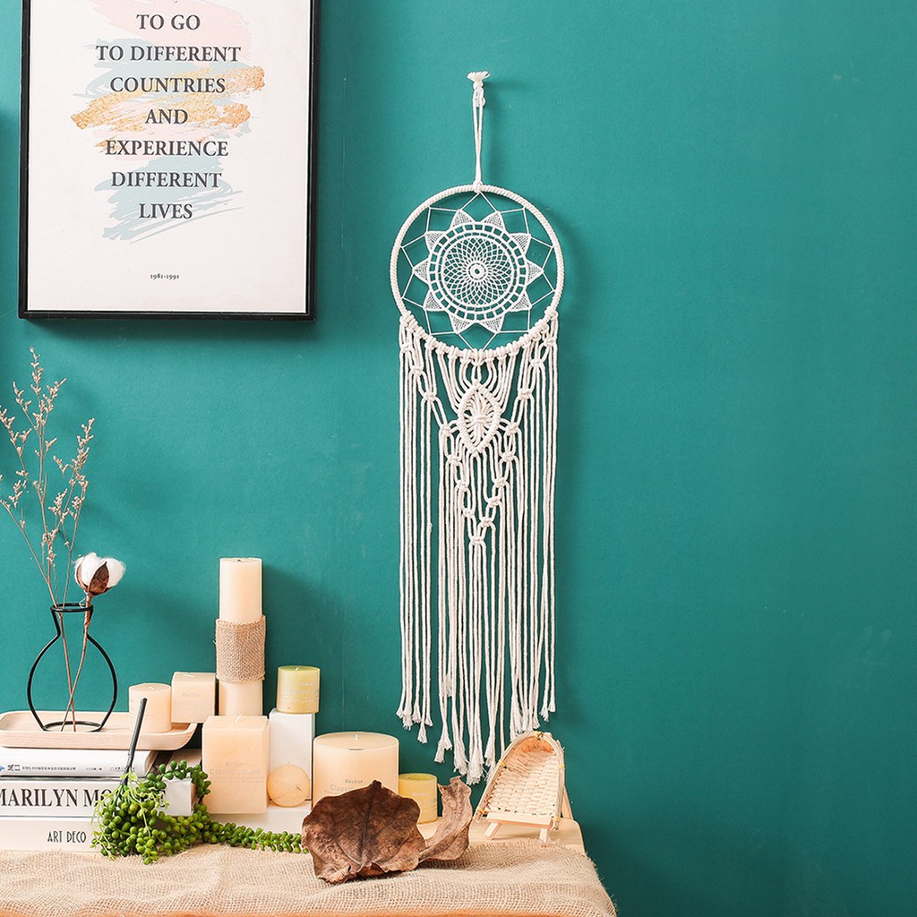 (Mẫu 11) Macrame Dreamcatcher Trang Trí , Lưới Bắt Giấc Mơ Xinh Xắn