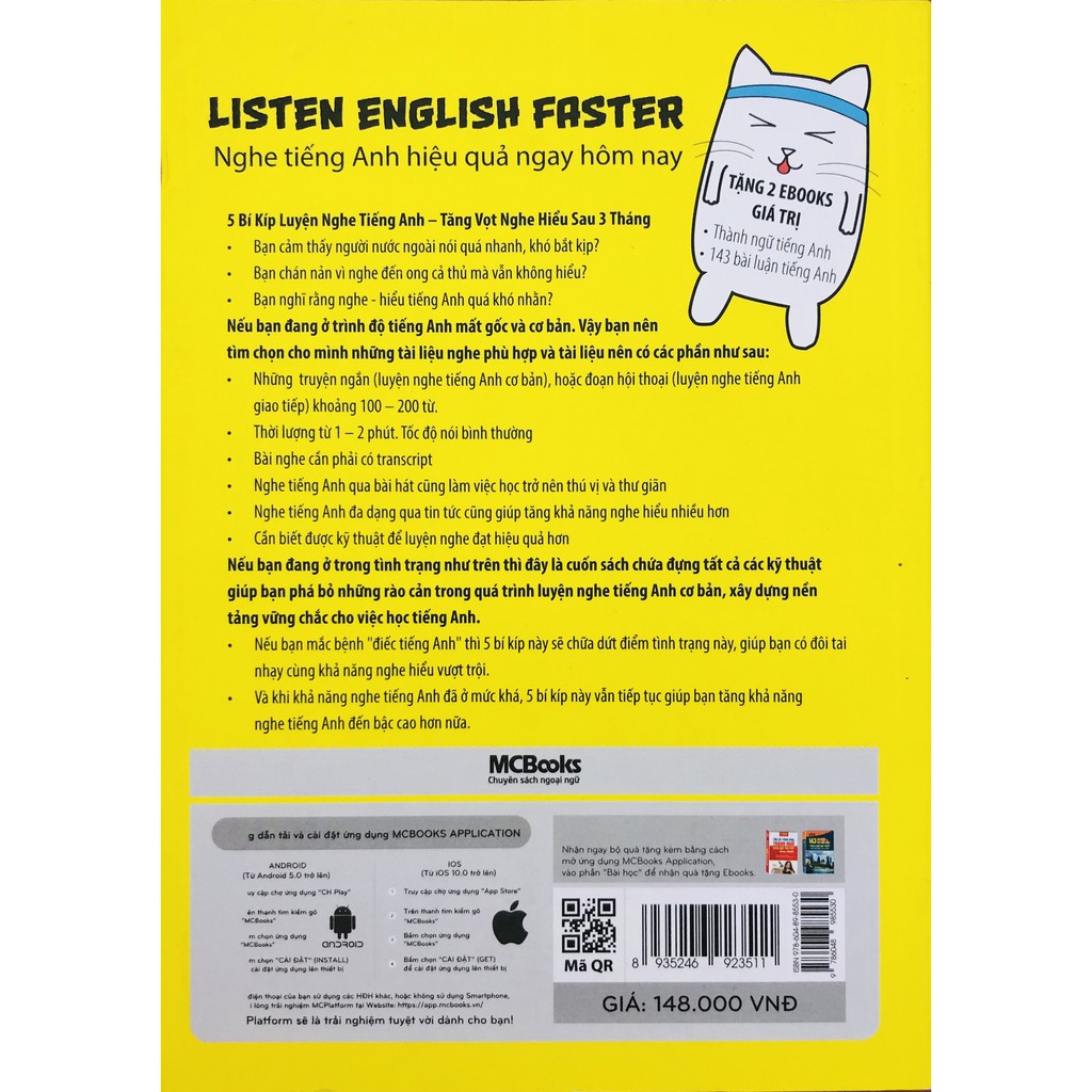 Sách - Listen English Faster – Nghe tiếng Anh hiệu quả ngay hôm nay + tặng kèm bút hoạt hình