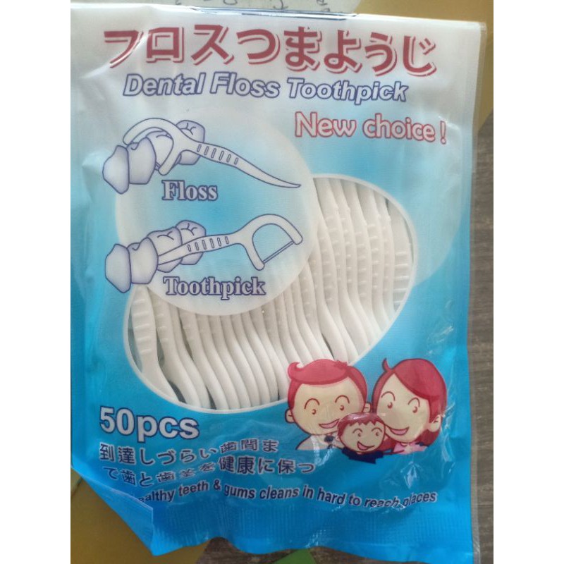 Tăm chỉ nha khoa Oraltana Bịch 50 cái. Dental Floss Toothpick