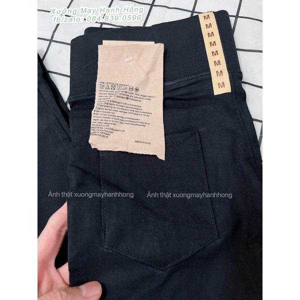 (Ảnh thật) Quần legging đen cạp cao gen bụng chất dày full túi giấy Mu ji hàng cao cấp Quảng Châu, quần legging cạp cao