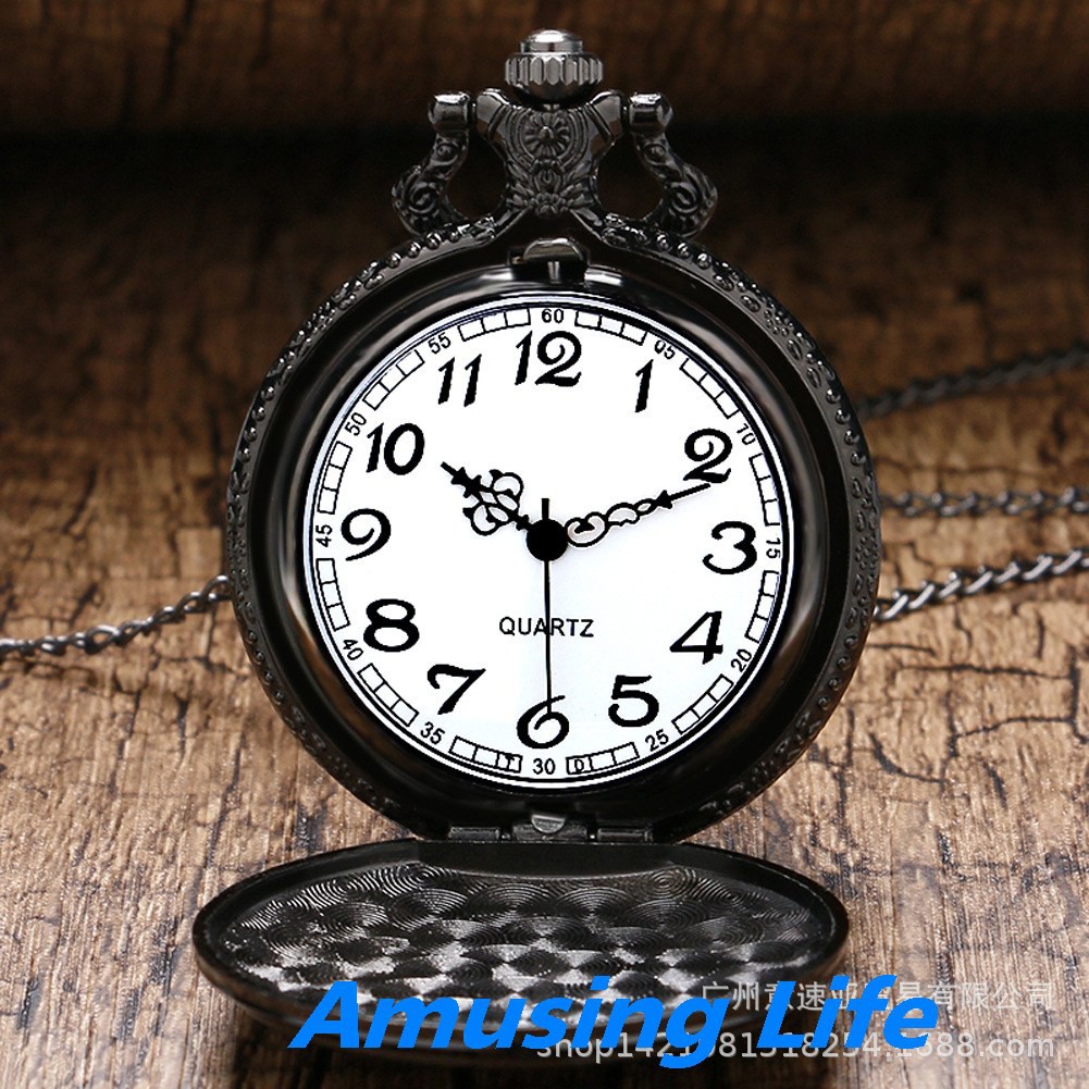 Quartz Pocket Watch Thương Mại Nước Ngoài Bán Anime Đồng Hồ Bỏ Túi Khế Ước Đen Deacon Unisex Nam Và Nữ Sinh Viên Sáng Th