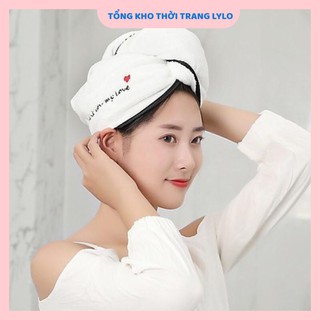 {Sale Giá Sốc} Khăn lau khô tóc sợi bông mịn siêu thấm hút nước