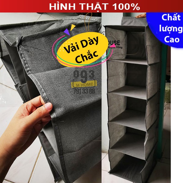 Tủ Vải, Túi Vải Treo Đựng Đồ Quần Áo 5 Ngăn 100x27cm