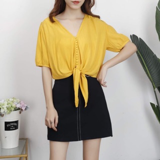 Áo croptop buộc nơ