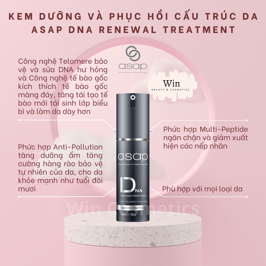 Kem Dưỡng Và Phục Hồi Cấu Trúc Da Asap Dna Renewal Treatment With Telomere Protection Ngừa Lão Hóa