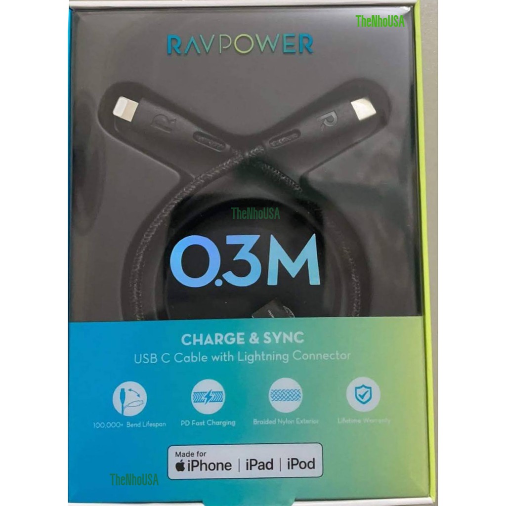 Cáp dù sạc nhanh RAVPower C-- RP-CB1003/1004/1005