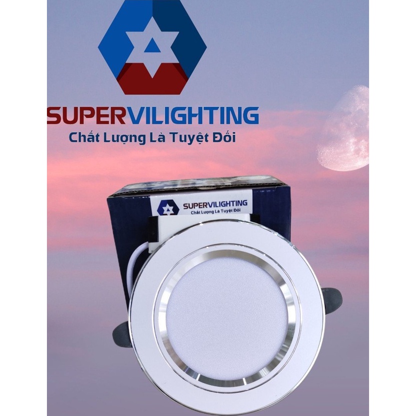 Đèn âm trần SuperVilighting, Mã AT-SUP-5w, công suất 5W, phi 60 và 76, 3 chế độ Bảo hành 24 tháng