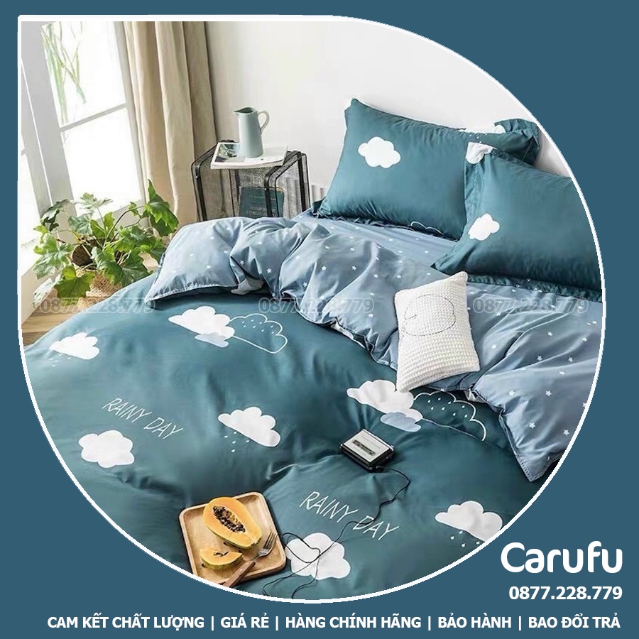Vỏ áo bọc nệm gấp 3 giá rẻ 1m 1m2 1m4 1m6 1m8 2m | Cotton Poly cao cấp | CARUFU