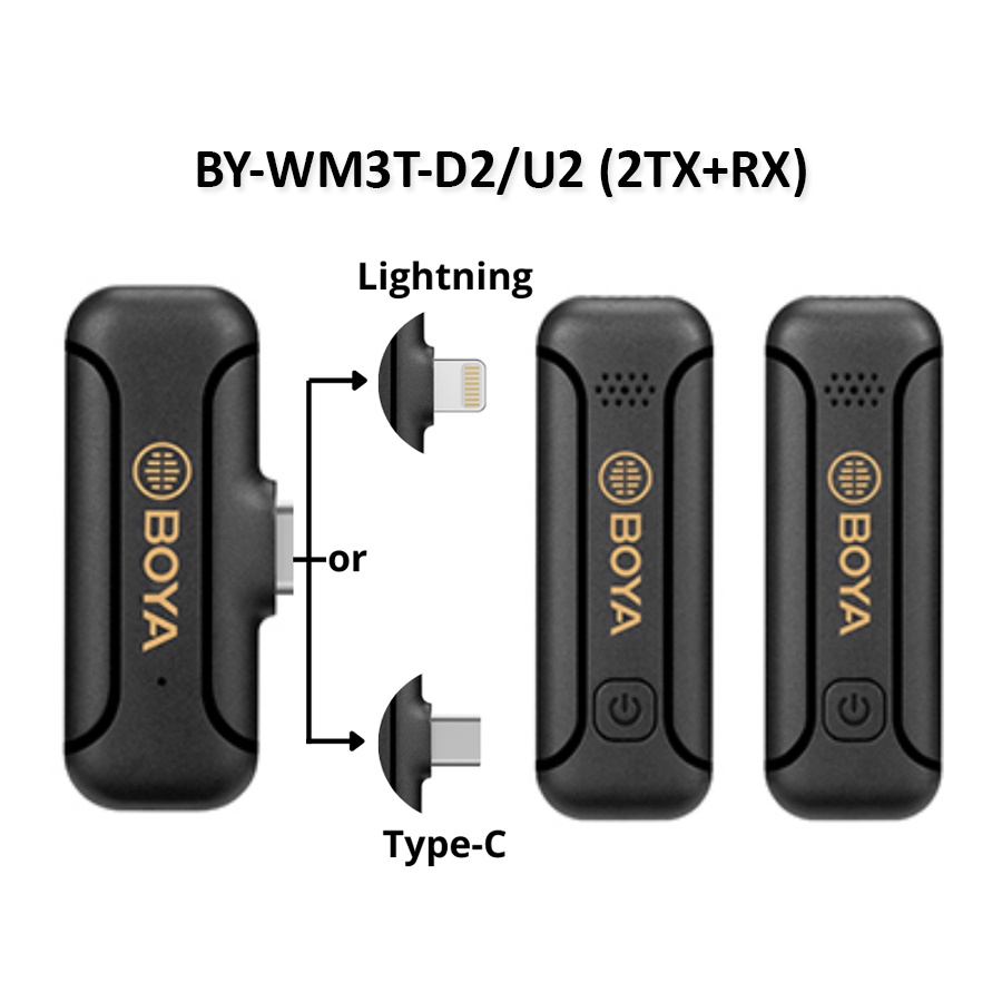 | MẪU MỚI 2022 | BOYA BY-WM3T Series - Micro thu âm cài áo không dây 2.4Ghz