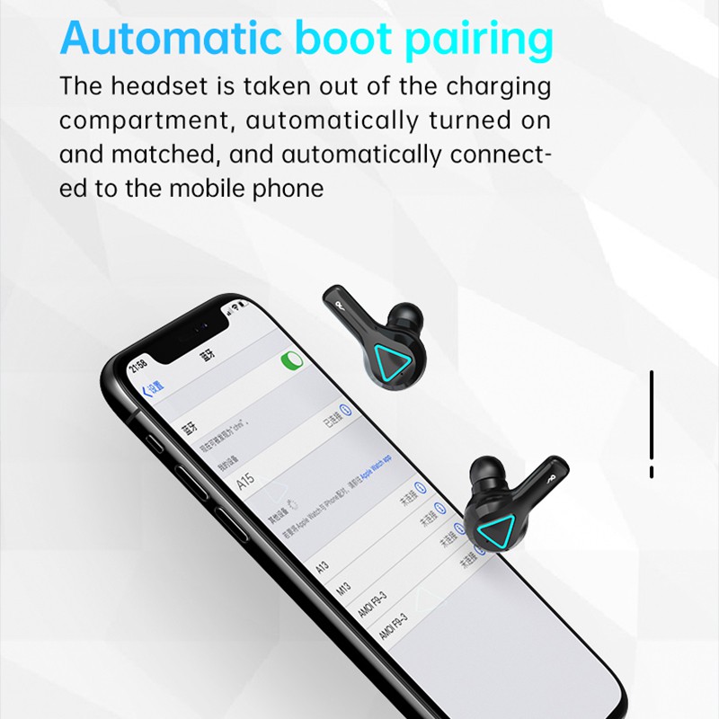 NBX TWS A15 Bluetooth headset wirelessly works with iOS and Android