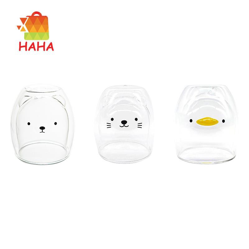 Double-Layer Coffee Cup Glass Child Girl Cat#HAVN