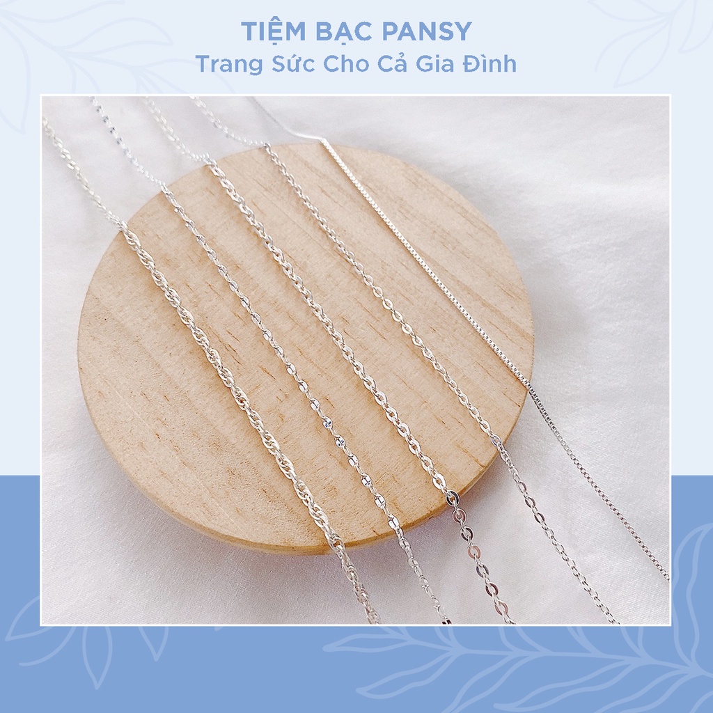 Dây chuyền bạc nữ PANSY không mặt bằng bạc thật giá rẻ, vòng cổ trơn bạc ta người lớn hay trẻ em đều đeo được