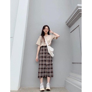 Set Trang Phục Nữ - Set áo thun basic Skirt kẻ sọc SIÊU HOT