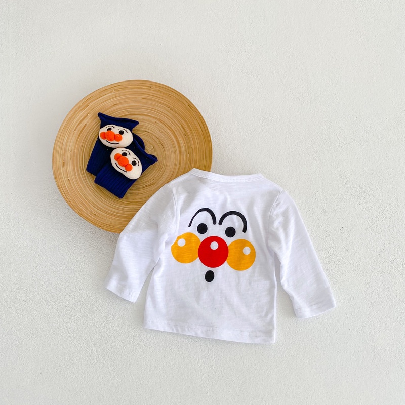 Áo Sơ Mi Cotton Tay Dài Kiểu Hoạt Hình Xinh Xắn Đáng Yêu Cho Bé 0-3 Tuổi