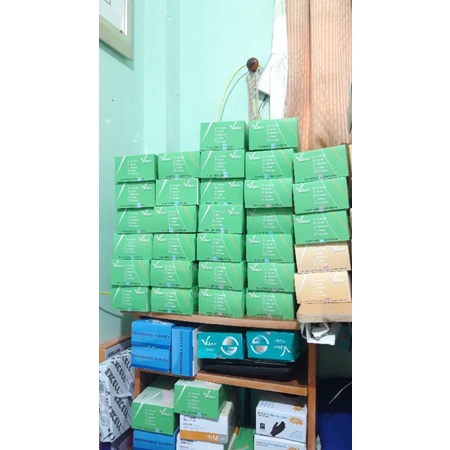 Găng Tay Cao Su Y Tế Không Bột Vglove Khải Hoàn - 100 Cái Màu Kem Trắng Size S,M,L