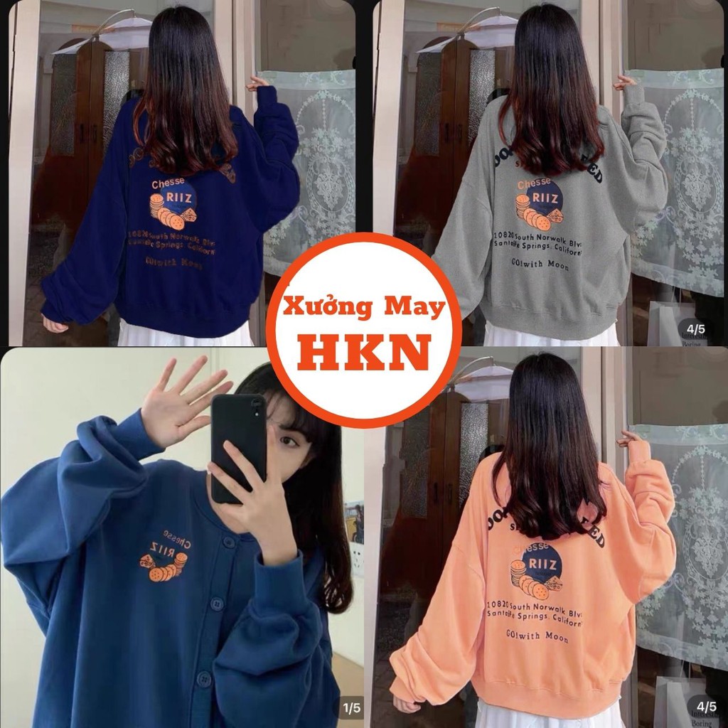 Áo Cardigan Riiz Nữ Form Rông Chất Nỉ Mềm Mại Mã 490 Xưởng May HKN | BigBuy360 - bigbuy360.vn