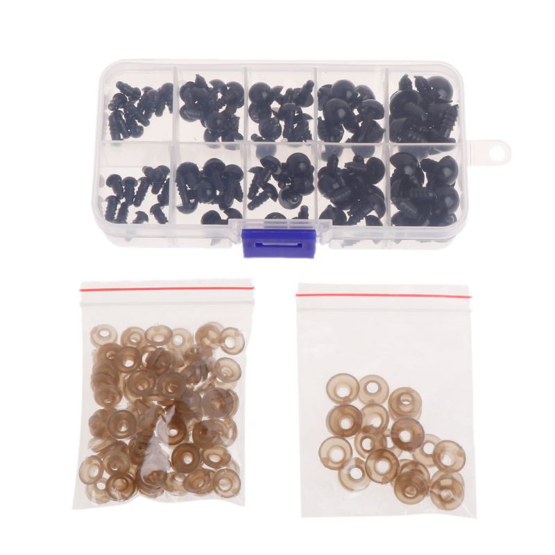 Bộ 100 Mắt Thú Bông Bằng Nhựa 6mm / 8mm / 9mm / 10mm / 12mm