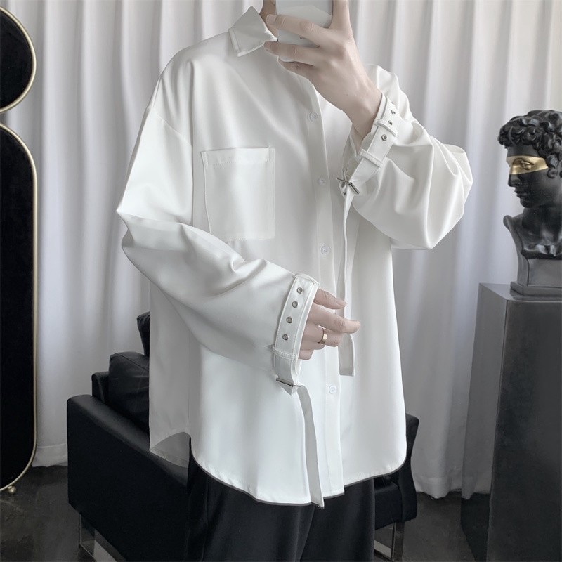 Áo sơ mi tay dài dáng rộng phong cách thời trang Hàn Quốc cho nam M-2XL | BigBuy360 - bigbuy360.vn