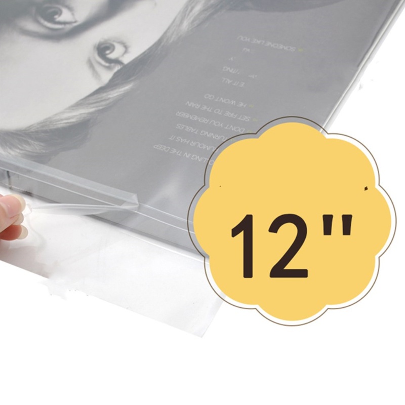 Set 50 tấm bọc 12 inch bảo vệ đĩa than máy hát màu trong suốt như pha lê