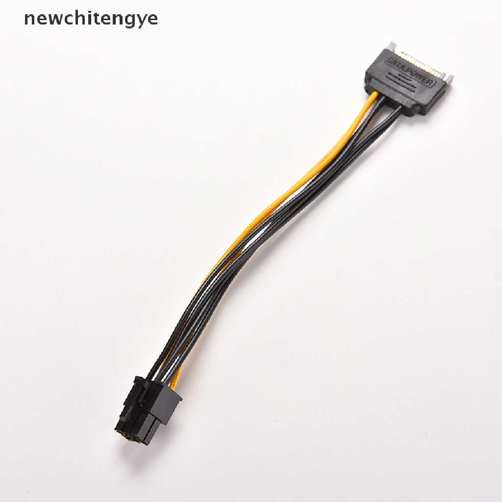 【New】 SATA 15 Pin Male to 6 Pin PCI-Express PCI-E Card Power Adapter Cable 20cm Nty