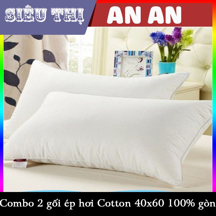 COMBO 2 GỐI ÉP HƠI 40x60cm - COTTON 100%