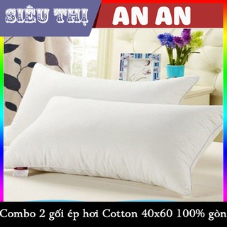 Combo 2 gối ép hơi 40x60cm - cotton 100%