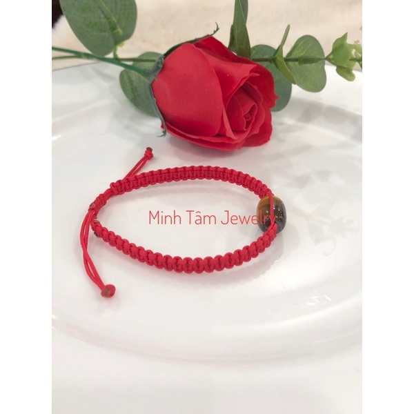 Vòng tay lu thống mắt hổ nâu vàng mệnh Thổ,Kim may mắn-Minh Tâm Jewelry