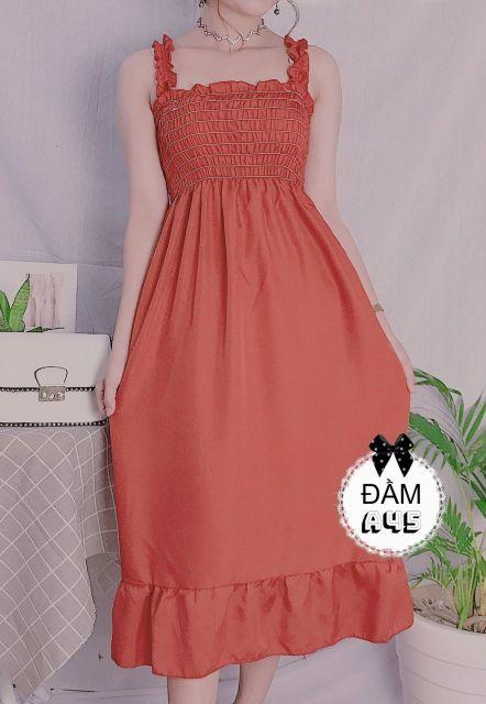 Đầm Maxi Nữ Nhúng Eo Cho Cô Nàng Phong Cách Sang Chảnh Sexy Dưới 55kg (6 Màu) | BigBuy360 - bigbuy360.vn