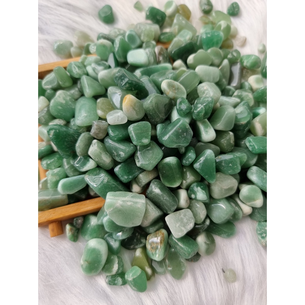 Vụn đá thanh tẩy Green Aventurine, đá phong thủy, đá thach anh Xanh, dùng trong Tarot, Reiki, Thiền Định